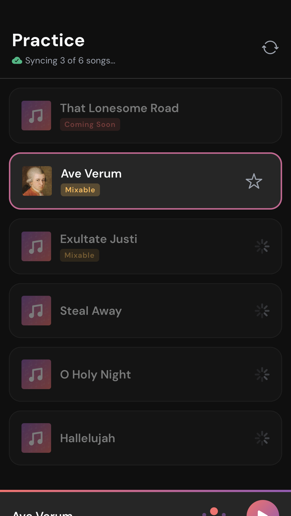 Playlist with songs including Mixable badges