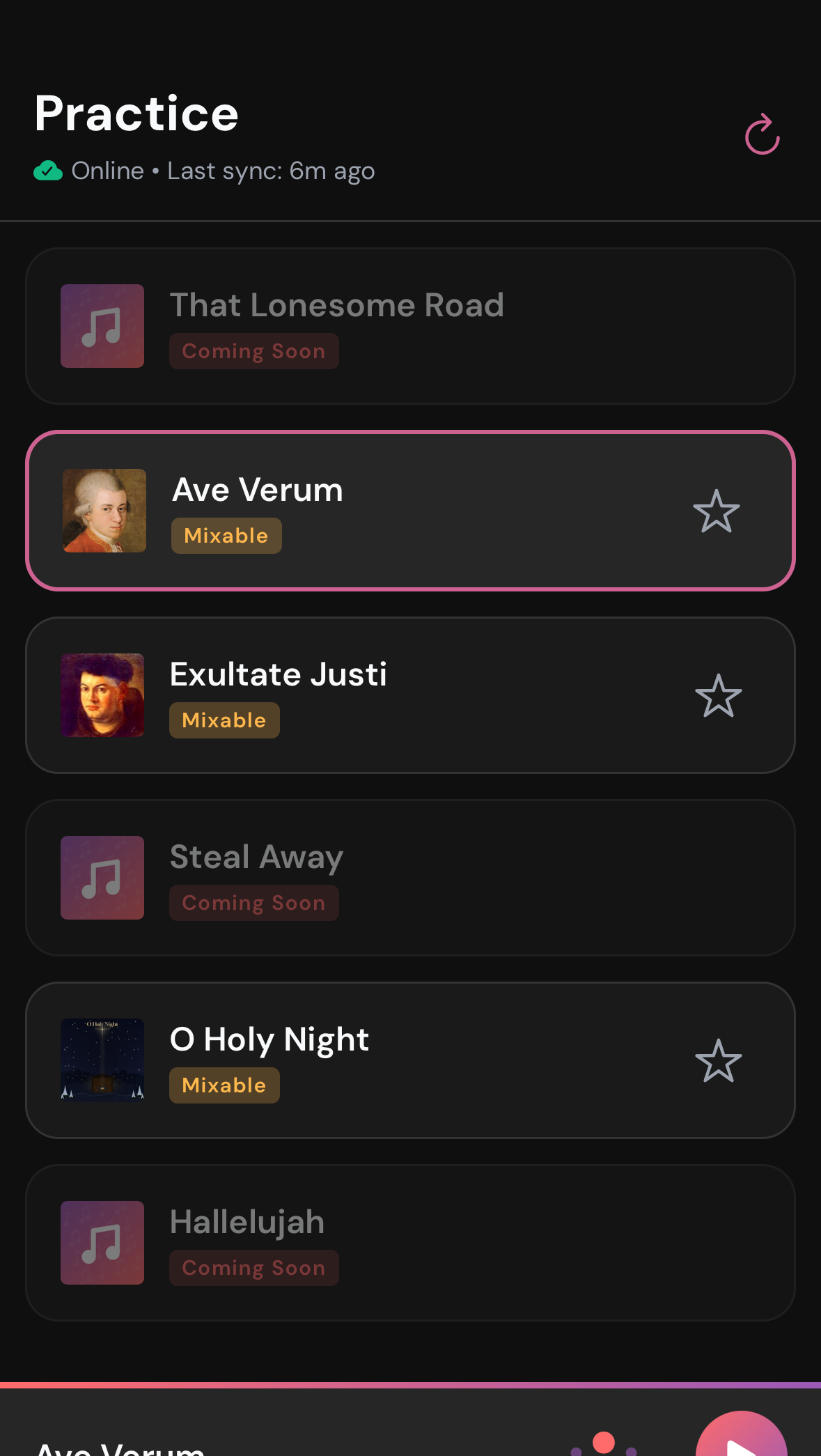 Playlist view showing songs with Mixable badges